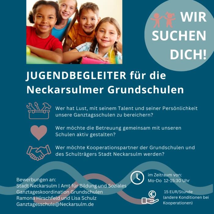 Ausschreibung Flyer Jugendbegleiter gesucht Jugendbegleiter/innen gesucht