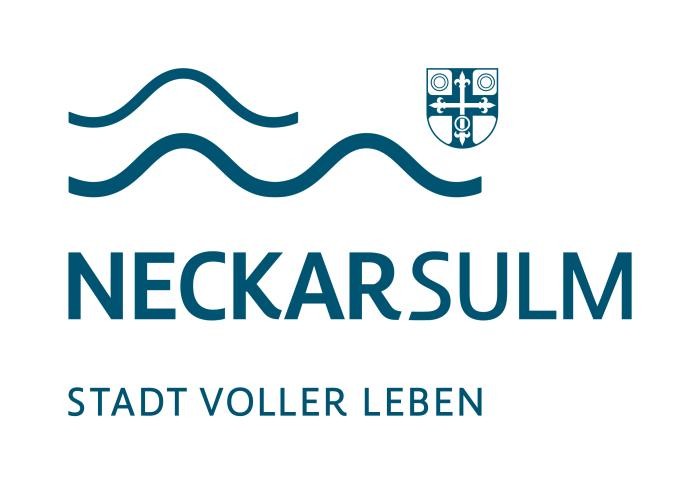 Logo der Stadt Neckarsulm mit Claim "Stadt voller Leben" Stadt Neckarsulm